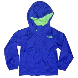 The North Face Kids Blue Raincoat with Lime Green Accents